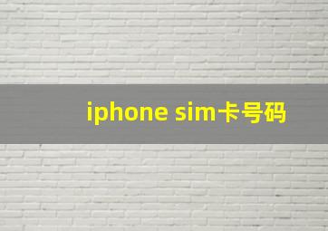 iphone sim卡号码